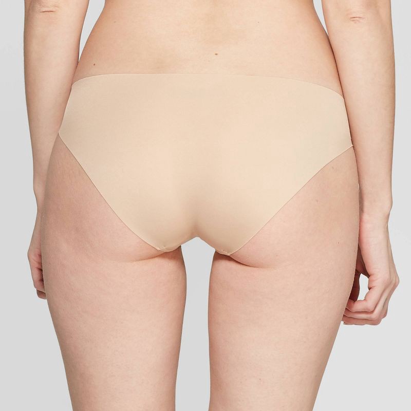 slide 2 of 2, Women's Invisible Edge Bikini Underwear - Auden™ Pearl Tan XL: Seamless Mid Rise Knit, 1 ct