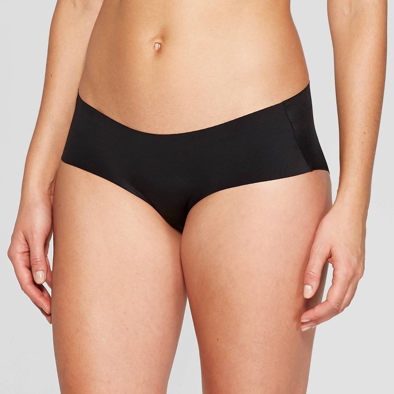 slide 1 of 2, Women's Invisible Edge Hipster Underwear - Auden™ Black S: Seamless, Pull-On, Midweight, Knit, Jersey, Microfiber, 1 ct