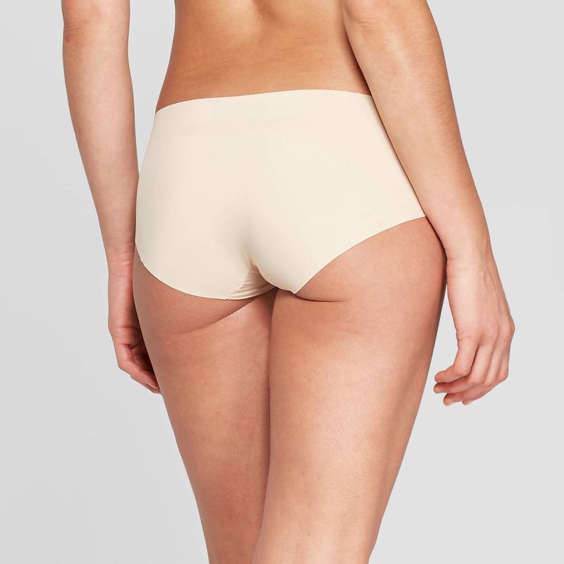 slide 2 of 2, Women's Invisible Edge Hipster Underwear - Auden™ Soft Beige L: Seamless, No Show, Midweight Fabric, 1 ct