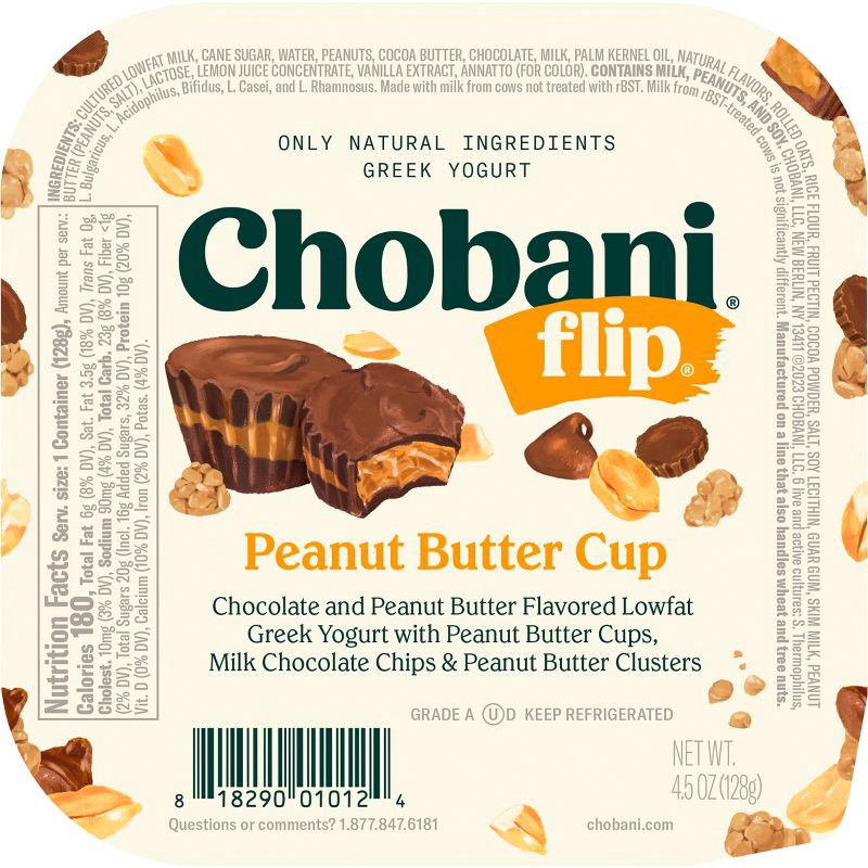 slide 2 of 6, Chobani Flip Low-Fat Chocolate Peanut Butter Cup Greek Yogurt- 4.5oz, 4.5 oz