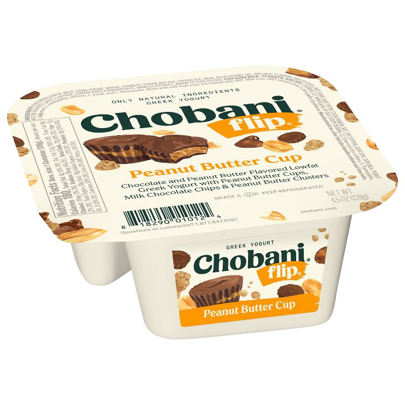 slide 3 of 6, Chobani Flip Low-Fat Chocolate Peanut Butter Cup Greek Yogurt- 4.5oz, 4.5 oz