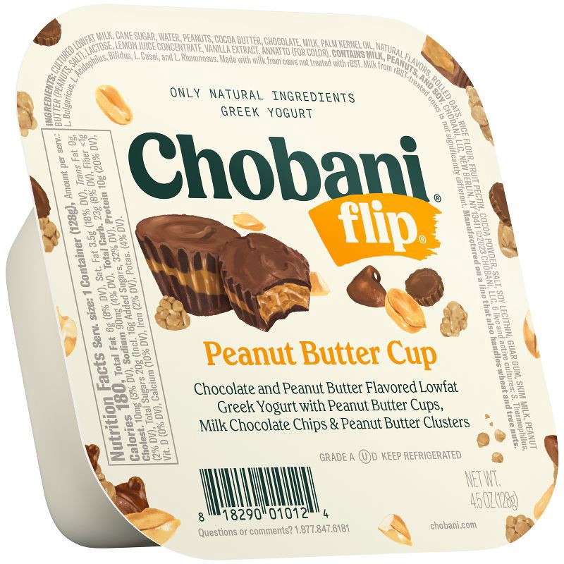 slide 1 of 6, Chobani Flip Low-Fat Chocolate Peanut Butter Cup Greek Yogurt- 4.5oz, 4.5 oz