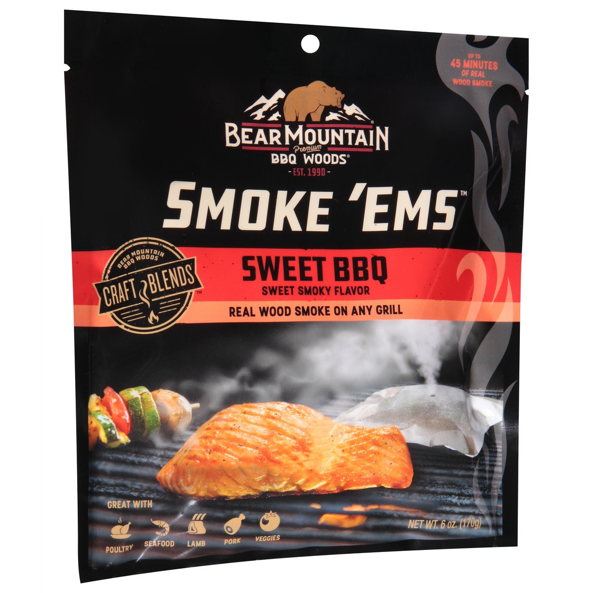 slide 3 of 9, Bear Mountain BBQ Woods Smoke 'Ems Sweet Smoky Flavor Sweet BBQ 6 oz, 6 oz