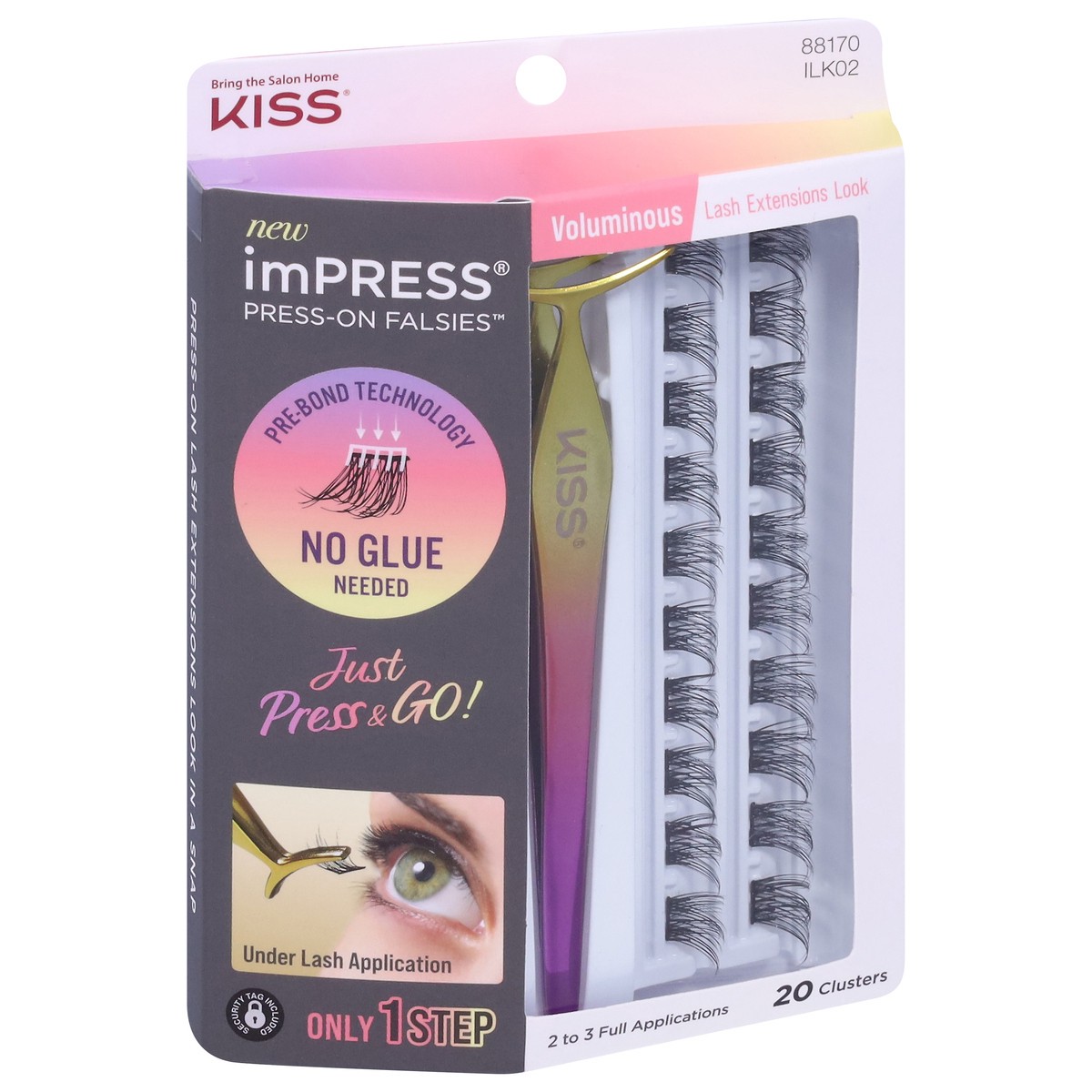 slide 2 of 9, imPRESS Press-On Falsies Voluminous Clusters 20 ea, 1 ct