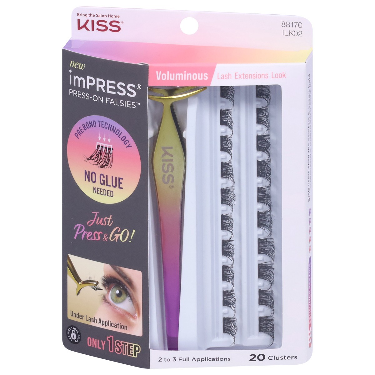 slide 5 of 9, imPRESS Press-On Falsies Voluminous Clusters 20 ea, 1 ct