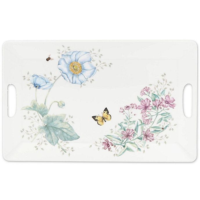 slide 1 of 1, Lenox Butterfly Meadow Melamine Handled Serving Tray, 1 ct