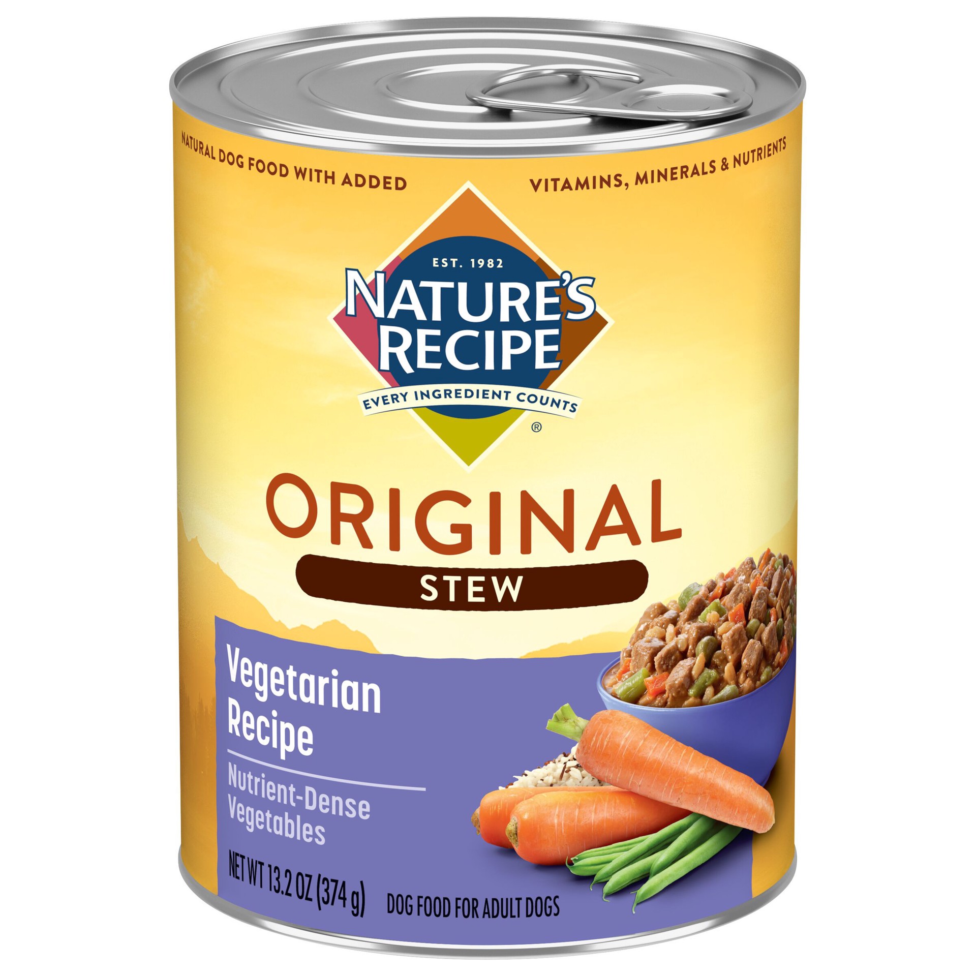 slide 1 of 5, Nature's Recipe Healthy Skin Vegetarian Recipe Cuts In Gravy, 13.2-Ounce Can, 13.2 oz