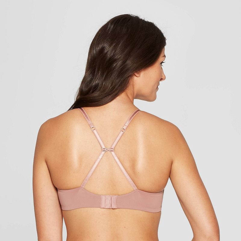 slide 4 of 4, Women's Wirefree Nursing Bra - Auden™ Mauve 34D: Lightly Lined, Adjustable Strap, One-Handed Cup Release, Maternity, 1 ct