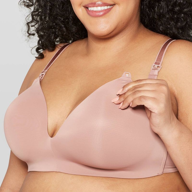 slide 3 of 4, Women's Nursing Wirefree Bra - Auden™ Mauve 40DD: Maternity Lingerie, Adjustable Strap, 1 ct