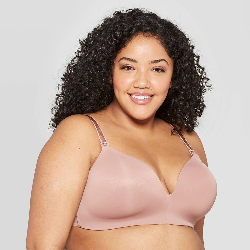 slide 1 of 4, Women's Nursing Wirefree Bra - Auden™ Mauve 40DD: Maternity Lingerie, Adjustable Strap, 1 ct
