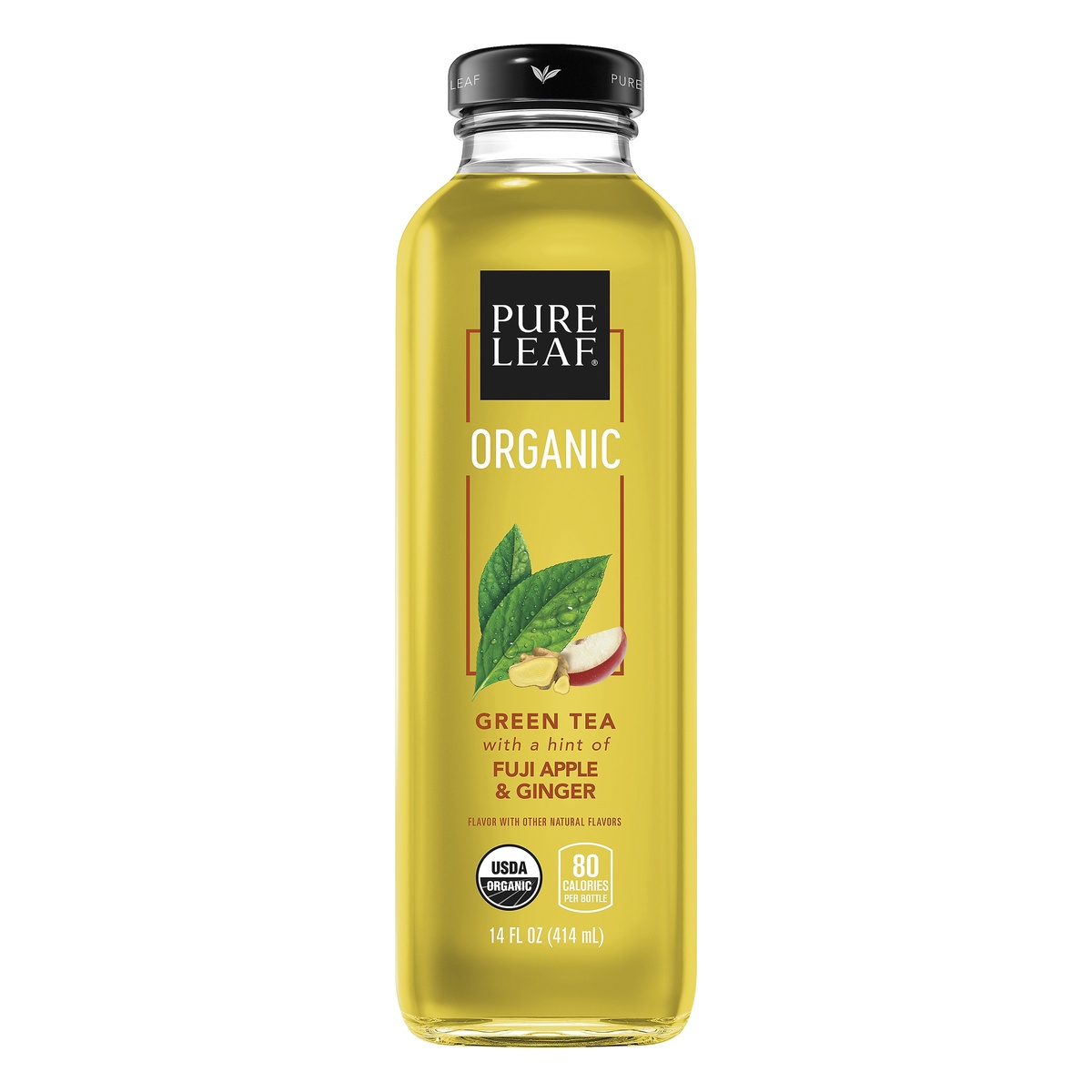 slide 1 of 3, Pure Leaf Teahouse Collection Organic Green Tea Fuji Apple & Ginger Flavor 14 Fl Oz Bottle, 