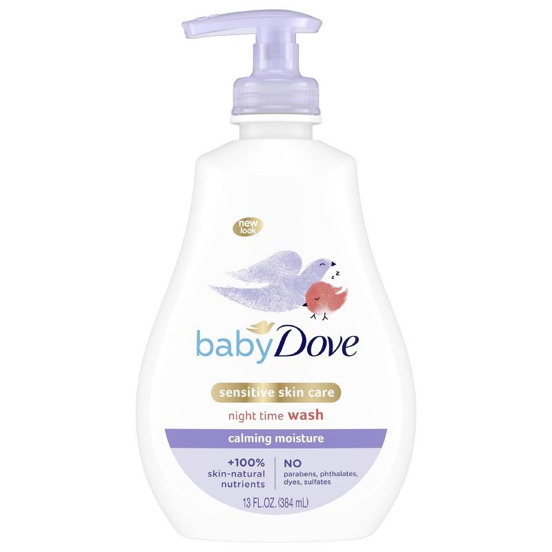 slide 2 of 6, Baby Dove Calming Moisture Sensitive Skin Night Time Wash - 13 fl oz, 13 fl oz