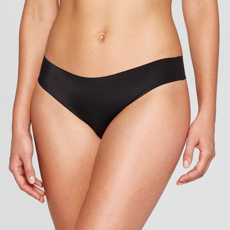 slide 1 of 2, Women's Invisible Edge Thong Underwear - Auden™ Black XL: Seamless, Low Rise, Lightweight Fabric, 1 ct