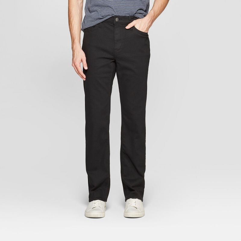 slide 1 of 3, Men's Straight Fit Jeans - Goodfellow & Co™ Solid Black 30x32, 1 ct
