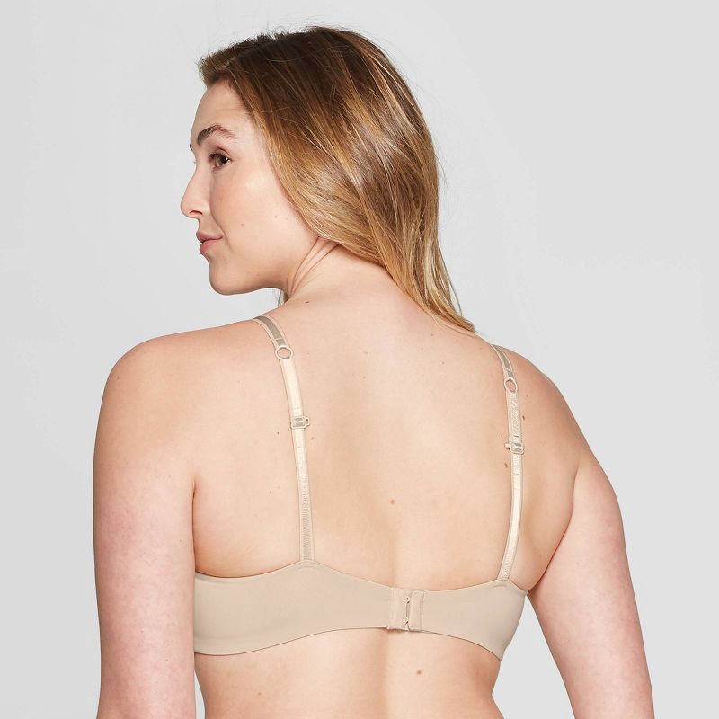 slide 2 of 3, Women's Lightly Lined Wirefree Bra - Auden™ Soft Beige 34C: Full Coverage, Adjustable Straps, 1 ct