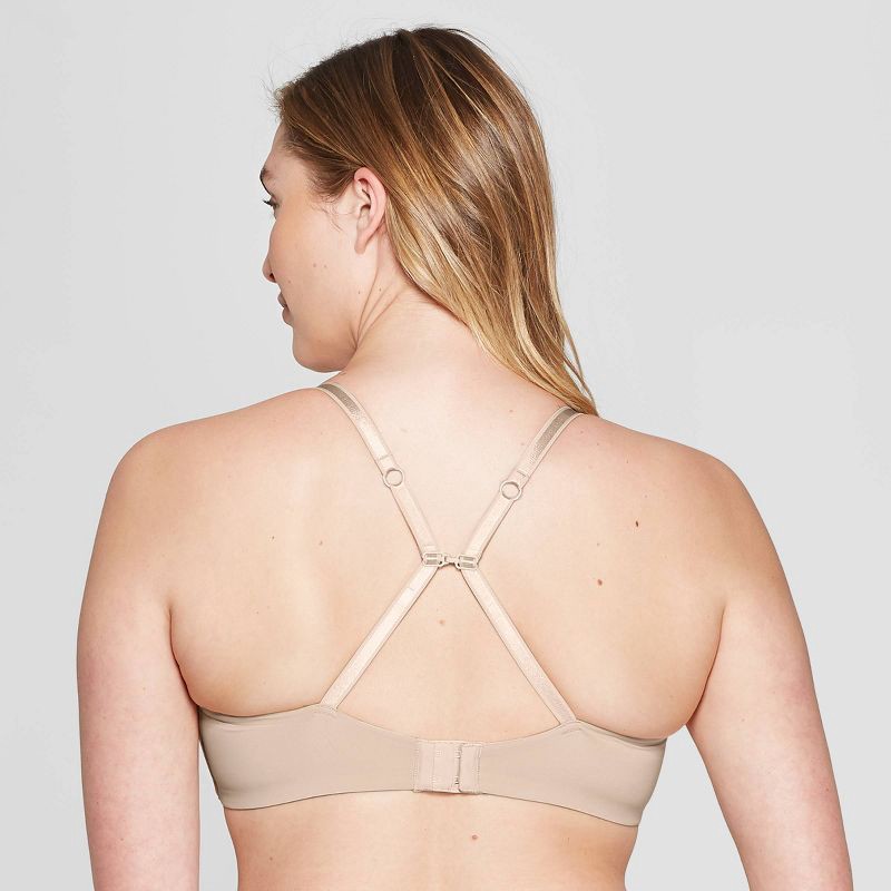 slide 3 of 3, Women's Lightly Lined Wirefree Bra - Auden™ Soft Beige 34C: Full Coverage, Adjustable Straps, 1 ct