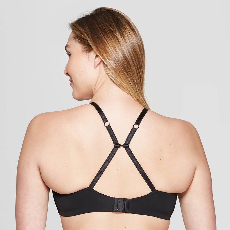slide 3 of 3, Women's Lightly Lined Wirefree Bra - Auden™ Black 34C: Molded Cup, Adjustable Strap, Back Hook Closure, 1 ct
