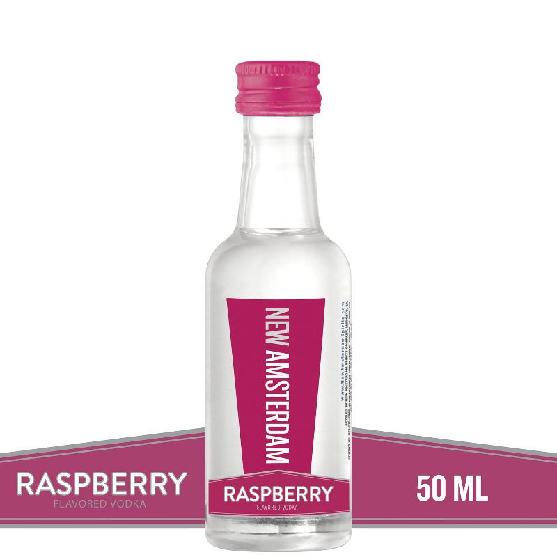 slide 4 of 6, New Amsterdam Raspberry Flavored Vodka - 50ml Plastic Bottle, 50 ml