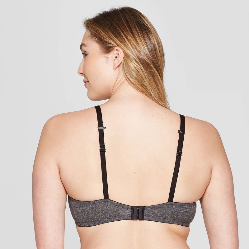 slide 2 of 3, Women's Cotton Lightly Lined Demi T-Shirt Bra - Auden™ Dark Charcoal Heather 36DD, 1 ct