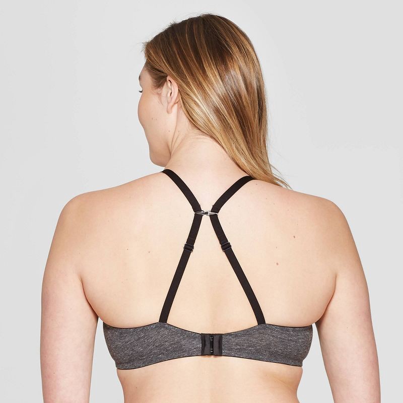 slide 3 of 3, Women's Cotton Lightly Lined Demi T-Shirt Bra - Auden™ Dark Charcoal Heather 36DD, 1 ct