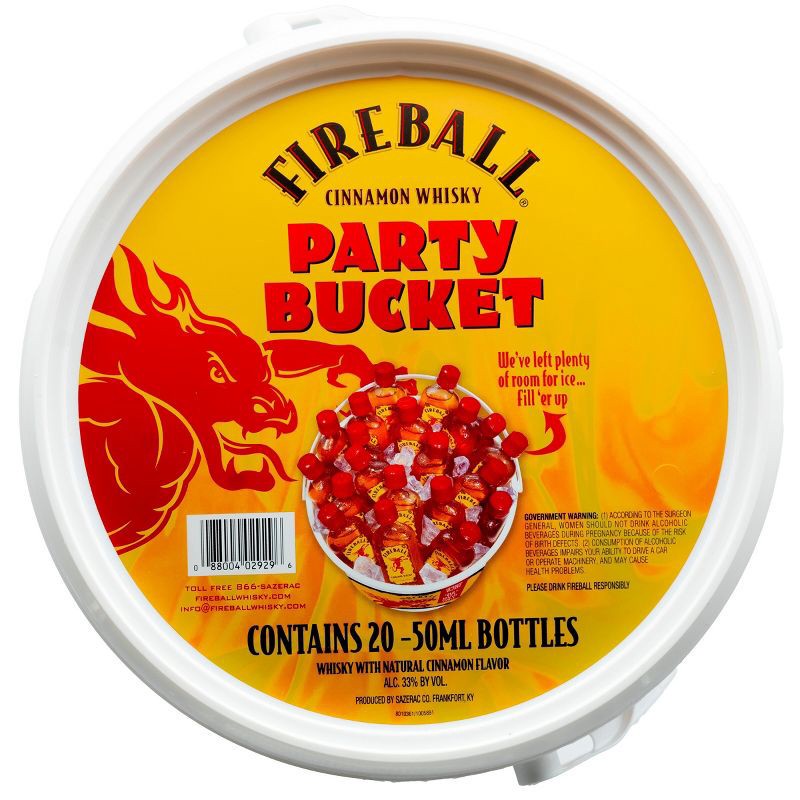 slide 7 of 7, Fireball Red Hot Cinnamon Blended Whisky Party Bucket - 20pk/50ml Bottles, 20 ct; 50 ml