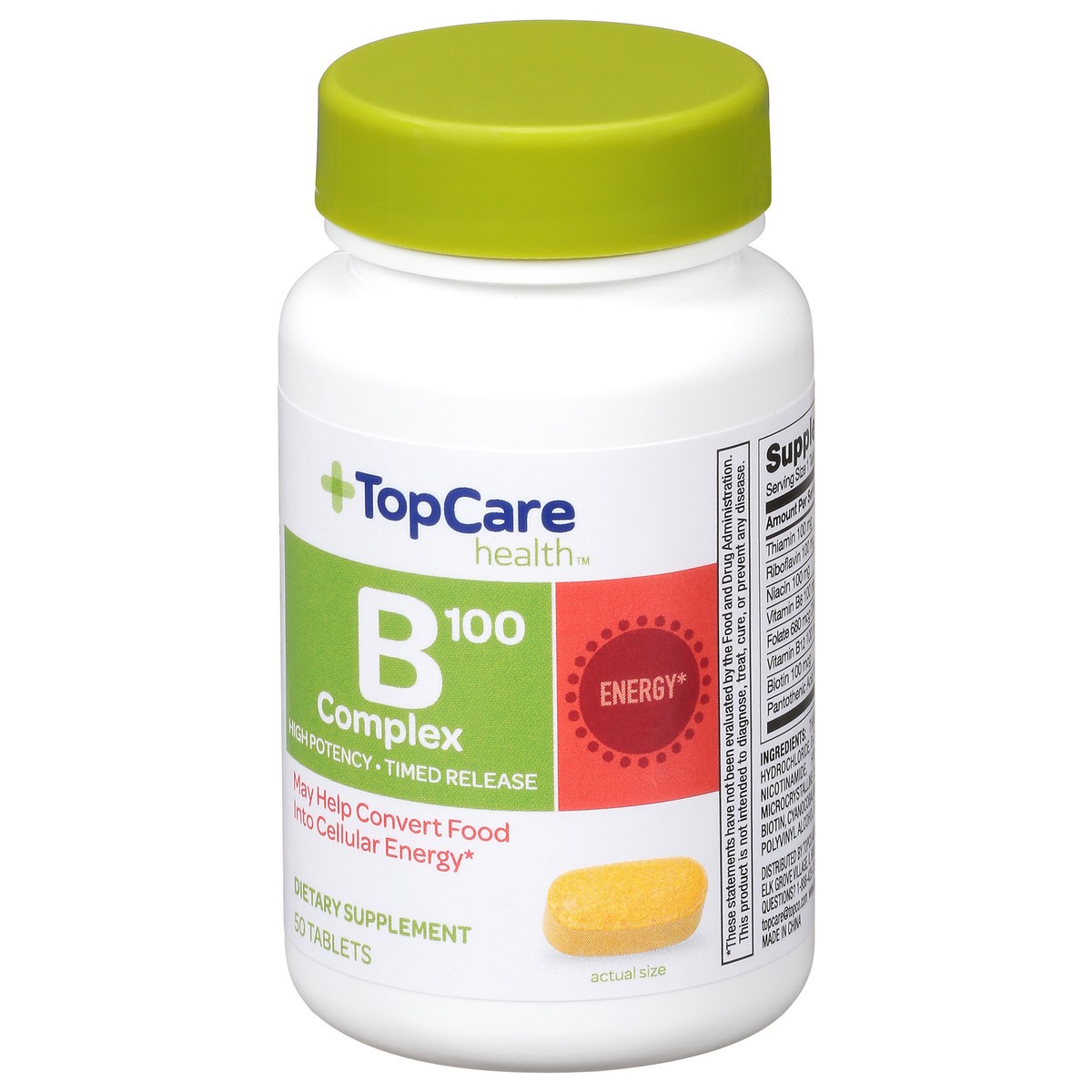 slide 12 of 14, TopCare Health High Potency B 100 Complex 50 Tablets, 50 ct