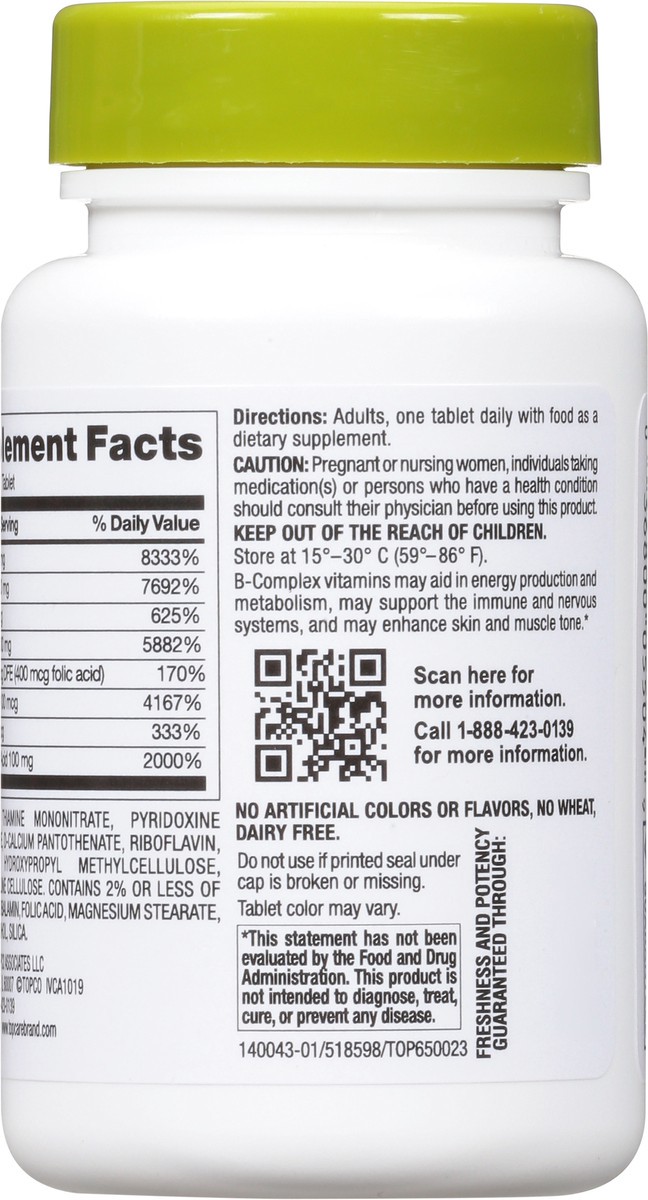 slide 8 of 14, TopCare Health High Potency B 100 Complex 50 Tablets, 50 ct