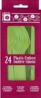 slide 1 of 1, Premier Stylz Lime Green Assorted Plastic Cutlery, 24 ct