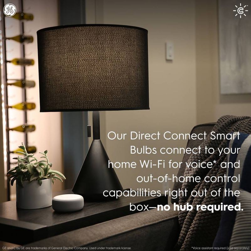 slide 4 of 8, GE Household Lighting GE 2pk CYNC Smart Soft White Light Bulbs, 2 ct