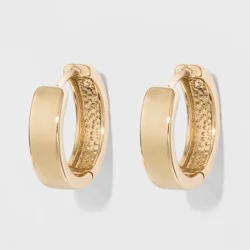 Medium Huggie Hoop Earrings - A New Day™ Gold: Clip-In Clasp, Brass, Nickel-Free, 0.59" Diameter, Single Pair