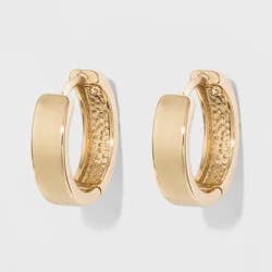 Medium Huggie Hoop Earrings - A New Day™ Gold: Clip-In Clasp, Brass, Nickel-Free, 0.59" Diameter, Single Pair