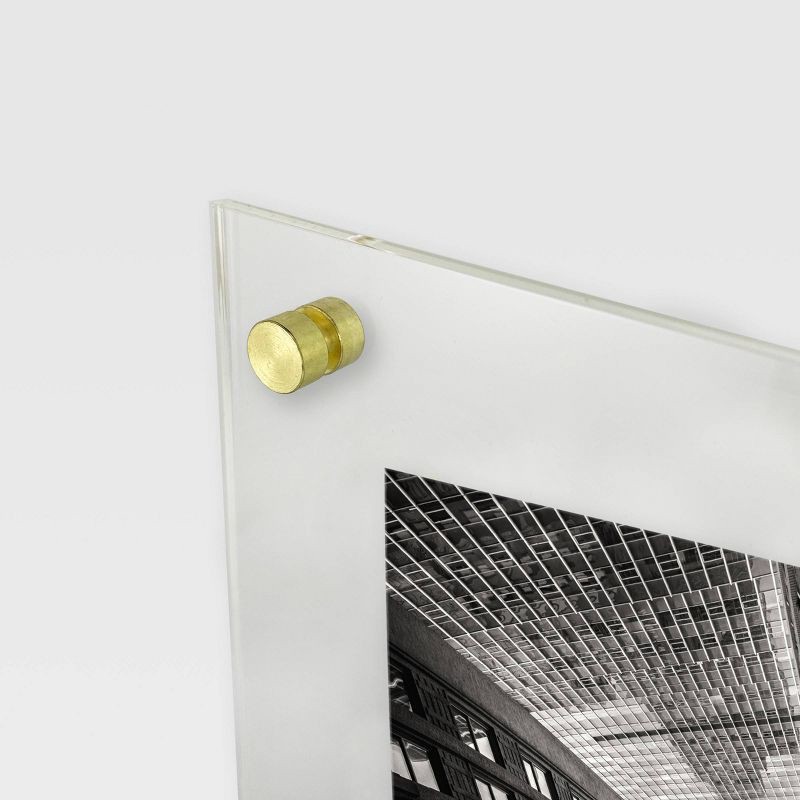 slide 3 of 6, 11" x 14" Acrylic Frame Clear - Threshold™: Modern Wall Mount, Brass Hardware, 1 ct
