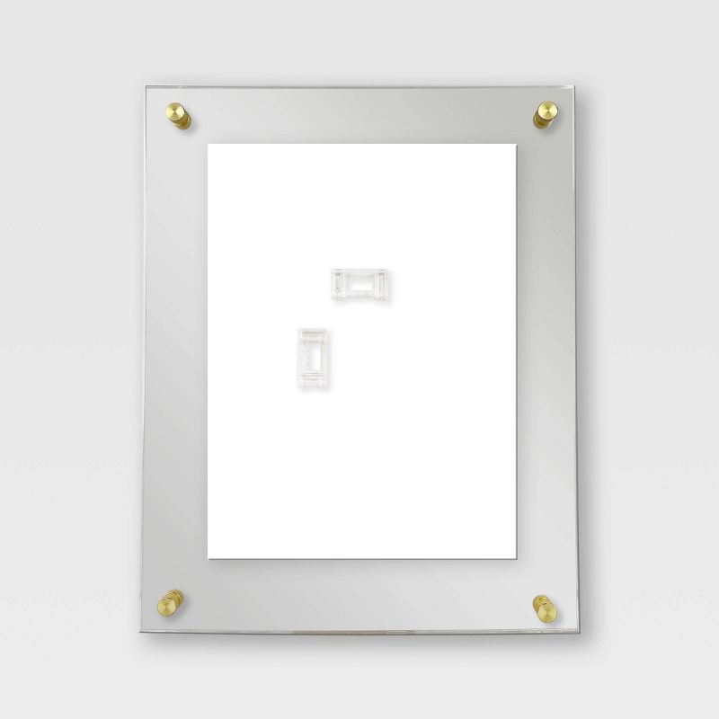 slide 4 of 6, 11" x 14" Acrylic Frame Clear - Threshold™: Modern Wall Mount, Brass Hardware, 1 ct