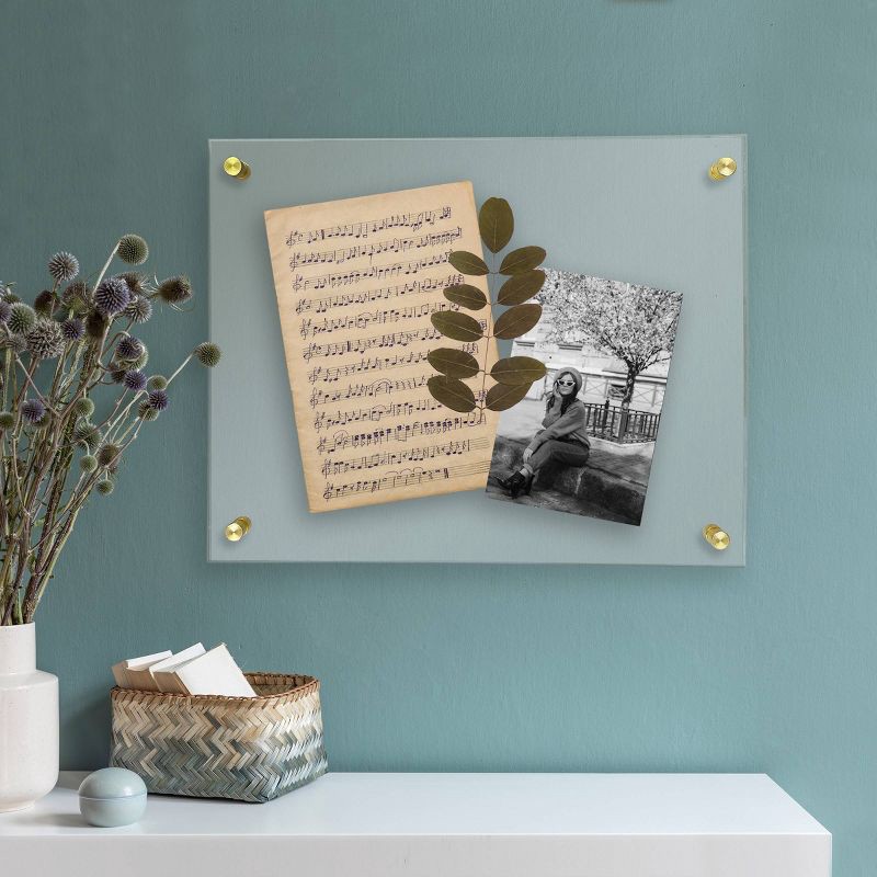 slide 5 of 6, 11" x 14" Acrylic Frame Clear - Threshold™: Modern Wall Mount, Brass Hardware, 1 ct