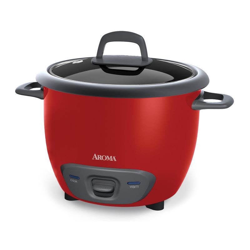 slide 2 of 15, Aroma 14 Cup Pot-Style Rice Cooker and Food Steamer - ARC-747-1NG: 2 Settings, Vegetable Steamer, Cool Touch, Red, 1 ct