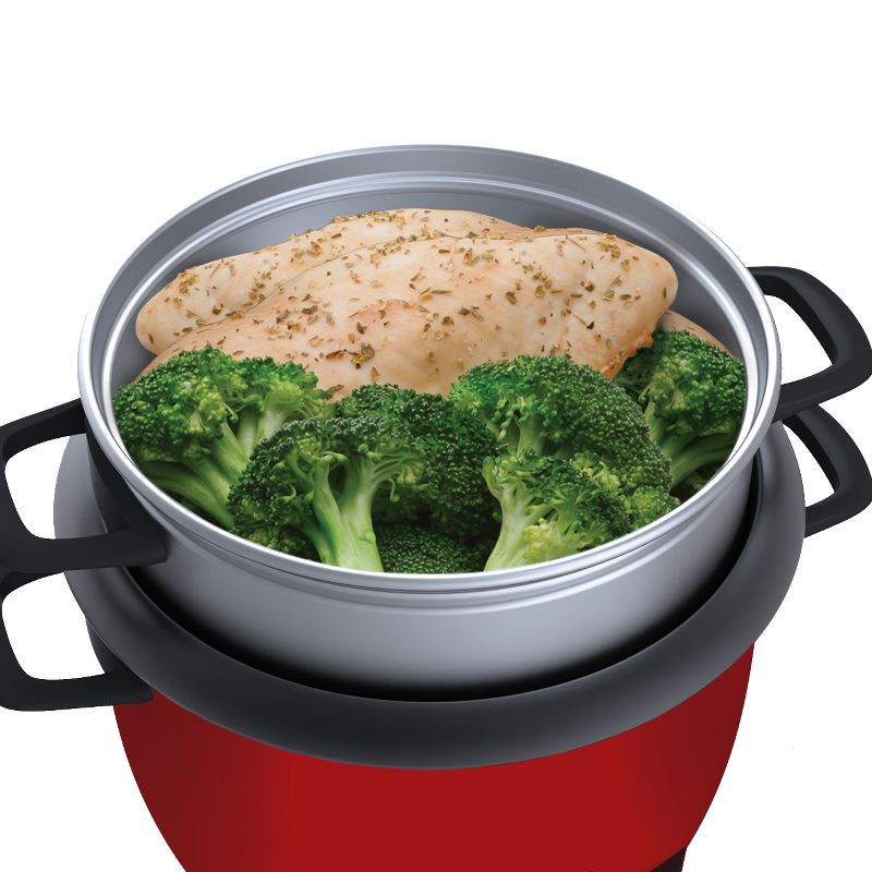 slide 14 of 15, Aroma 14 Cup Pot-Style Rice Cooker and Food Steamer - ARC-747-1NG: 2 Settings, Vegetable Steamer, Cool Touch, Red, 1 ct