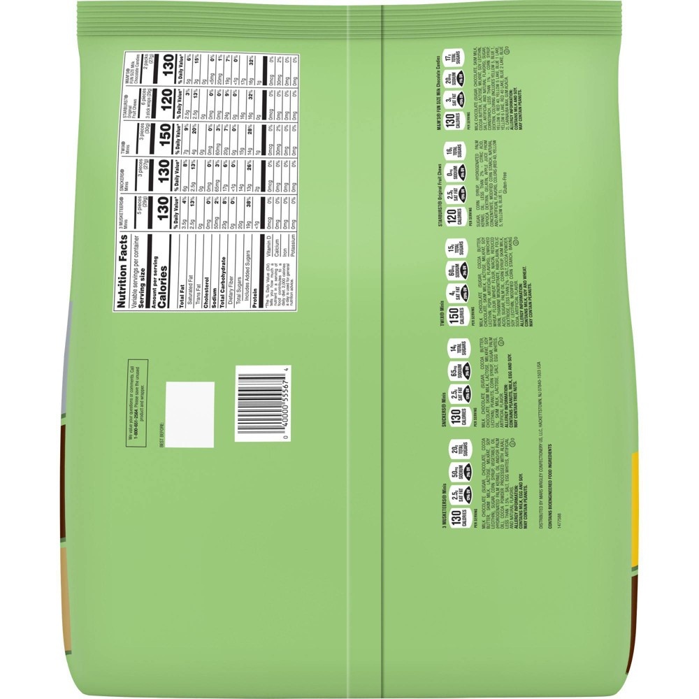 slide 2 of 7, Mars Snickers, Twix, 3Musketeers, M&#38;M&#39;s and Starburst Easter Variety Pack, 32.45 oz, 100 ct