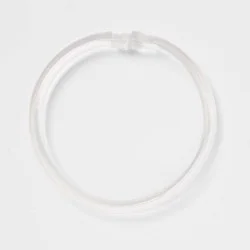 Plastic Shower Rings Clear - Room Essentials™: Durable Curtain Liner Hooks, Glossy Finish, 12-Pack