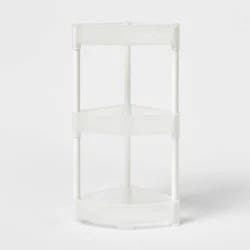 Trilateral Tower Caddy White - Room Essentials™: Plastic, Rust-Resistant Bath Organizer for Dorm