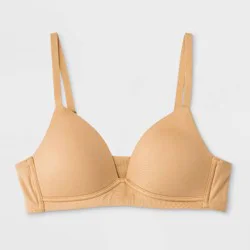 Maidenform Girls' Molded Triangle Padded Pullover Comfort Bra - Beige 32A: Adjustable Strap, Full Coverage