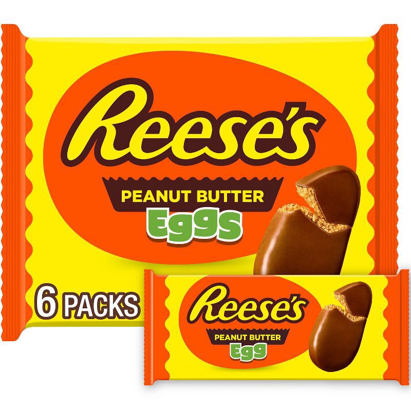 slide 1 of 7, Reese's Milk Chocolate Peanut Butter Eggs Easter Candy Basket Stuffers - 7.2oz/6ct, 6 ct; 7.2 oz