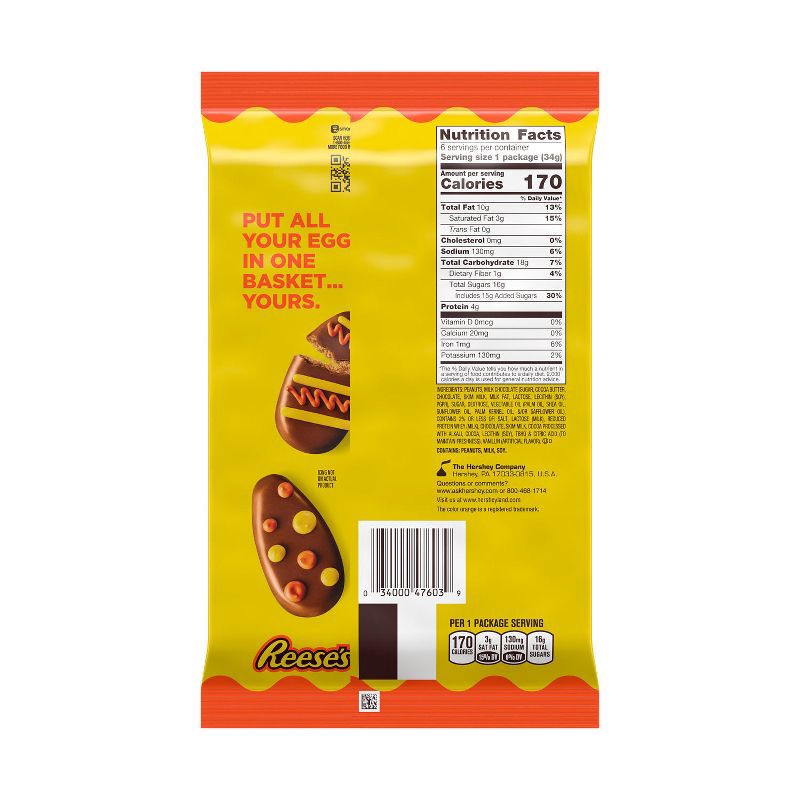 slide 4 of 7, Reese's Milk Chocolate Peanut Butter Eggs Easter Candy Basket Stuffers - 7.2oz/6ct, 6 ct; 7.2 oz