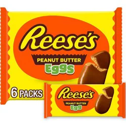 Reese's Milk Chocolate Peanut Butter Eggs Easter Candy Basket Stuffers - 7.2oz/6ct