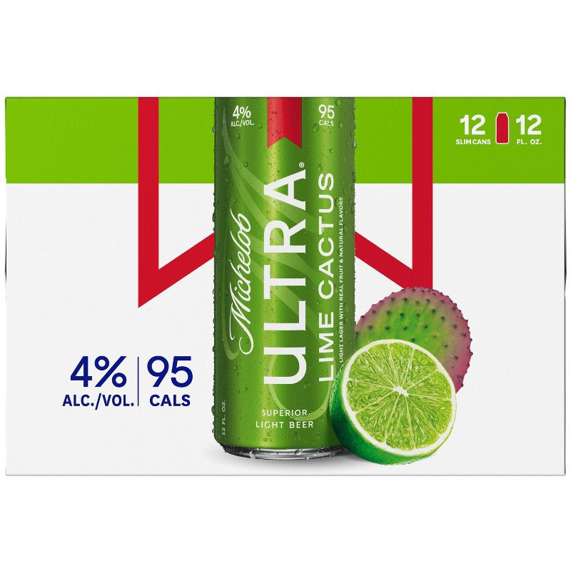 slide 6 of 9, Michelob Ultra Infusions Lime & Prickly Pear Cactus Light Beer - 12pk/12 fl oz Cans, 12 ct; 12 fl oz