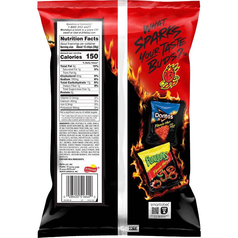 slide 2 of 5, Doritos Flamin' Hot Nacho Cheese Tortilla Chips - 9.25oz, 9.25 oz