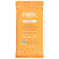 Feel Restore Sunbutta Chocolate Chip + Ashwagandha Plant Protein Bar 2 oz