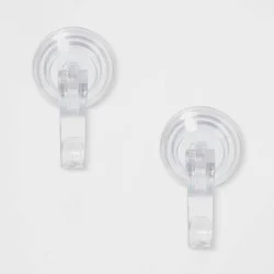 2pk PowerLock Suction Hooks Clear - Room Essentials
