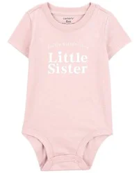 Carter's Baby Little Sister Short-Sleeve Bodysuit - Pink Pink NB