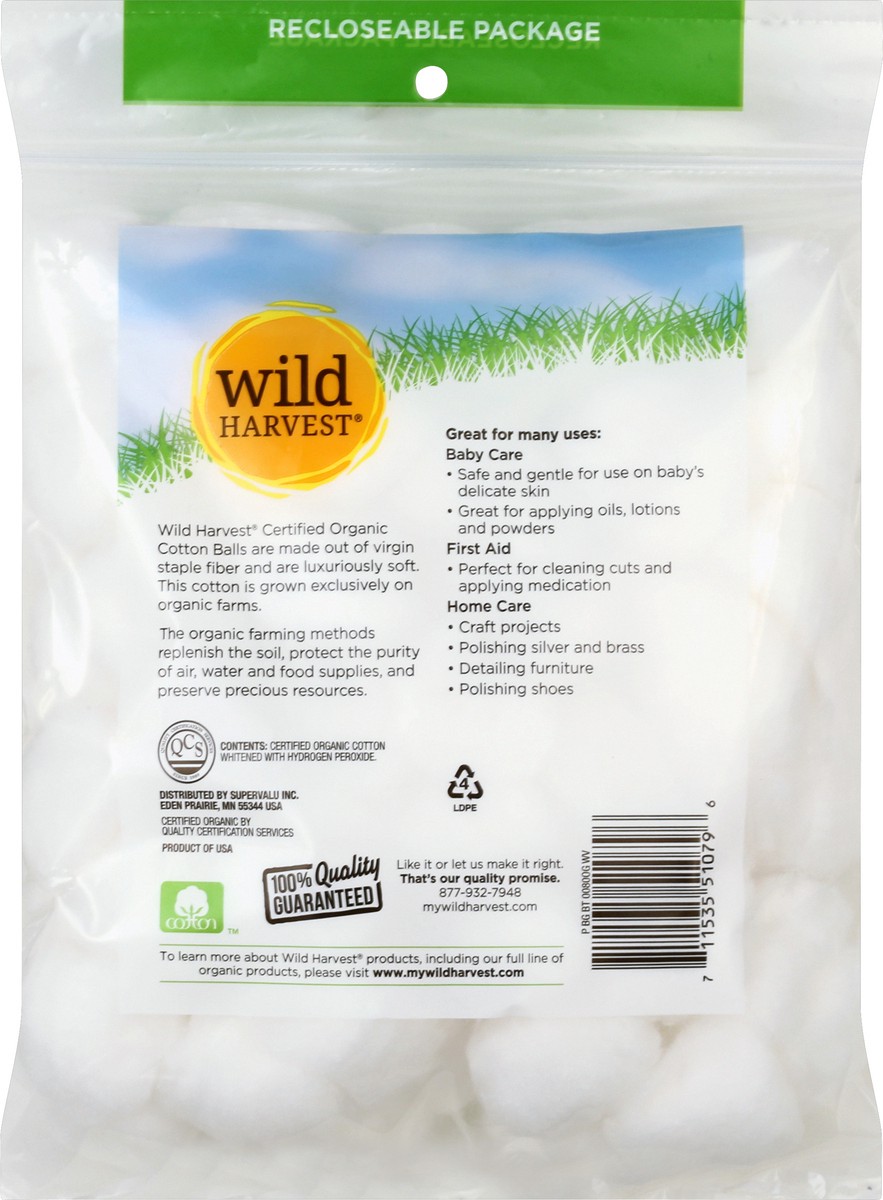 slide 8 of 8, Wild Harvest Organic Cotton Ball 80Pc, 80 ct