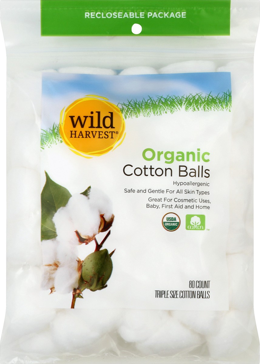 slide 1 of 8, Wild Harvest Organic Cotton Ball 80Pc, 80 ct